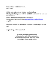 Telefonbereitschaft Schulsozialarbeit